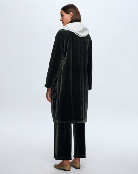 Knitwear Lined Velvet Coat - 24