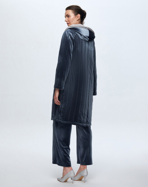 Knitwear Lined Velvet Coat - 19