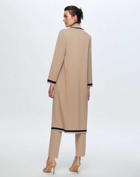 T24K-9001 Erkek Yaka Düz Renk Hırka CORO-CAMEL - 3