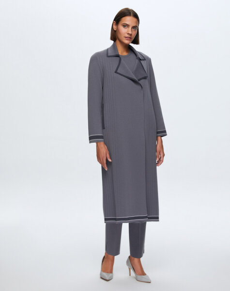 T24K-9001 Erkek Yaka Düz Renk Hırka OMERO-DARK GREY - 1