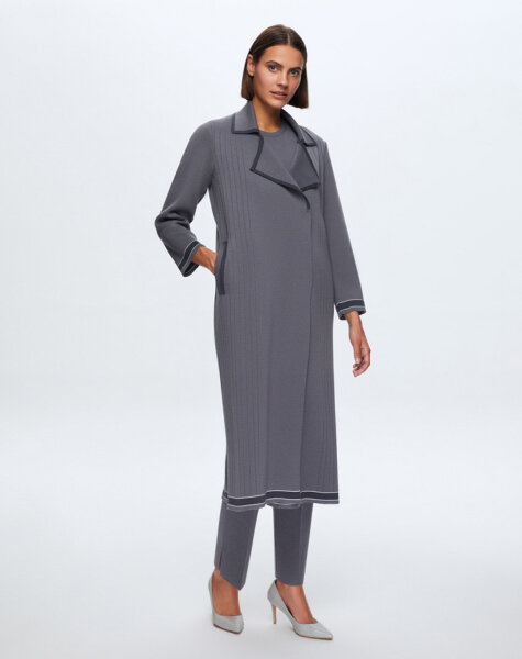 T24K-9001 Erkek Yaka Düz Renk Hırka OMERO-DARK GREY - 2
