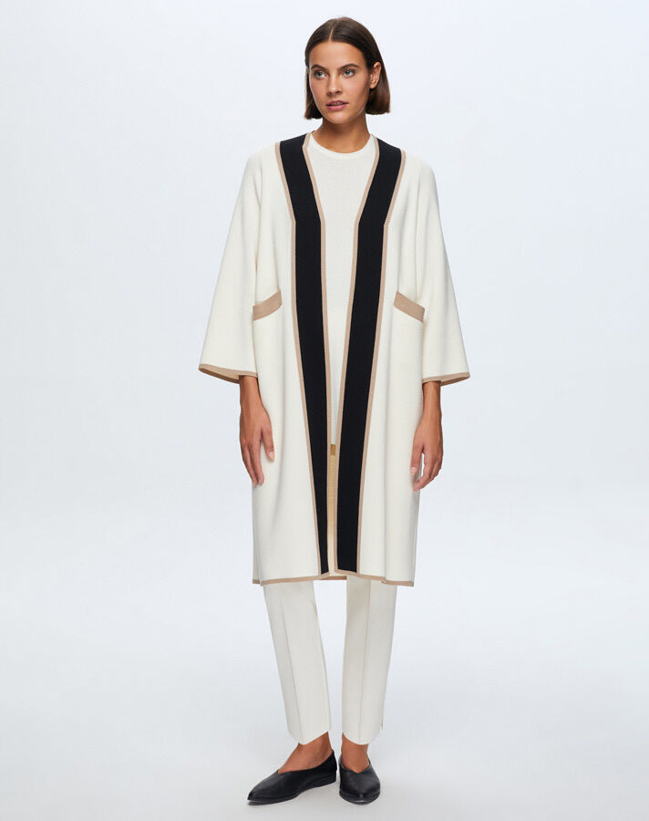 T24K-9002 Temiz Kesim Triko Hırka FEDE-ECRU - 1