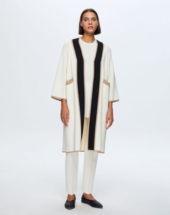 T24K-9002 Temiz Kesim Triko Hırka FEDE-ECRU - 2