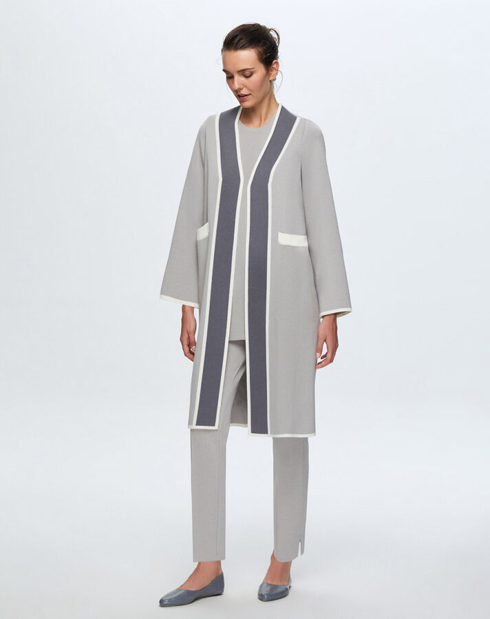 T24K-9002 Temiz Kesim Triko Hırka VİLLA-GREY - 1