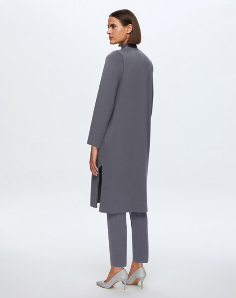 T24K-9004 Düz Renk Cepli Uzun Hırka OMERO-DARK GREY - 2