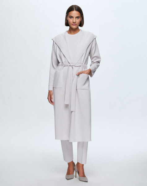 T24K-9007 Beli Kuşaklı Düz Renk Hırka RAME-BONE - 2