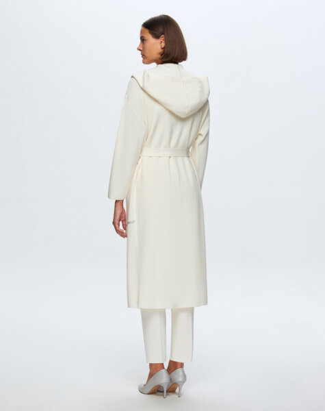 T24K-9009 Taş Şeritli Triko Uzun Hırka FEDE-ECRU - 3