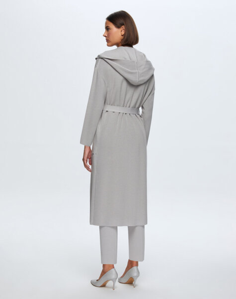 T24K-9009 Taş Şeritli Triko Uzun Hırka VİLLA-GREY - 3