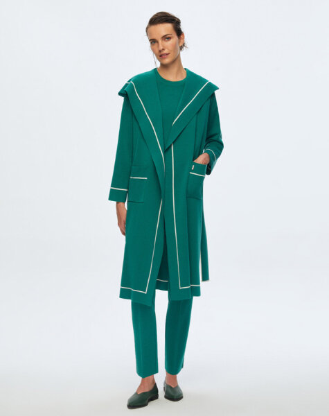 T24K-9013 Çizgi Şeritli Uzun Triko Hırka IMOLA-EMERLAND - 1