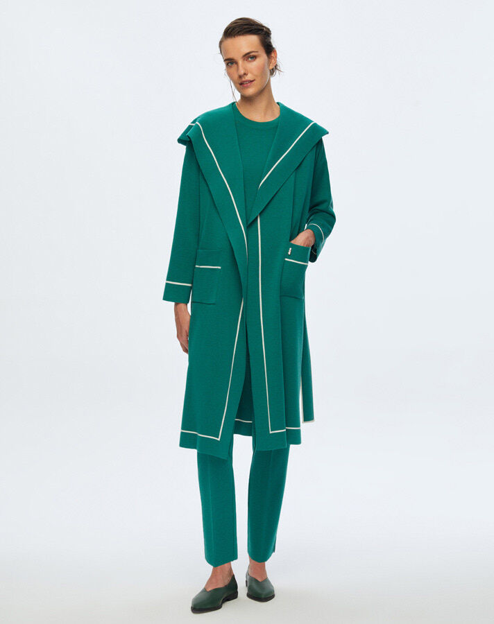 T24K-9013 Çizgi Şeritli Uzun Triko Hırka IMOLA-EMERLAND - 1