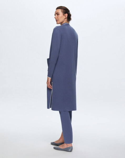 T24K-9015 Renk Şeritli Uzun Triko Hırka PENNA-DARK BLUE - 2