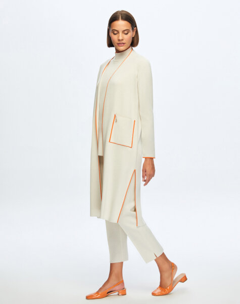 T24K-9015 Renk Şeritli Uzun Triko Hırka VOLO-SMOKE 