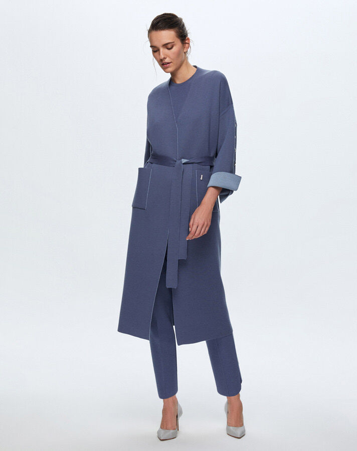 T24K-9020 Kol Üstü Düğmeli Çelik örgü Hırka OGGİ-BULLET - 1