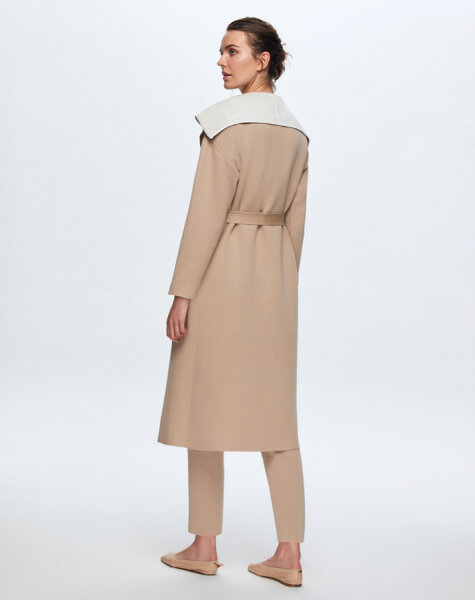 T24K-9021 Çift Taraflı Çelik Örgü Hırka CORO-CAMEL - 2