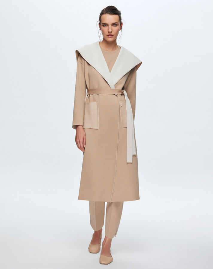 T24K-9021 Çift Taraflı Çelik Örgü Hırka CORO-CAMEL - 1