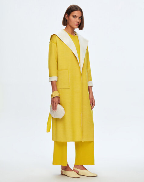 T24K-9021 Çift Taraflı Çelik Örgü Hırka ETİCA-YELLOW 