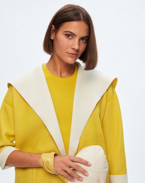 T24K-9021 Çift Taraflı Çelik Örgü Hırka ETİCA-YELLOW - 2