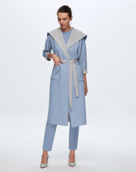 T24K-9021 Çift Taraflı Çelik Örgü Hırka OVALE-BLUE - 1