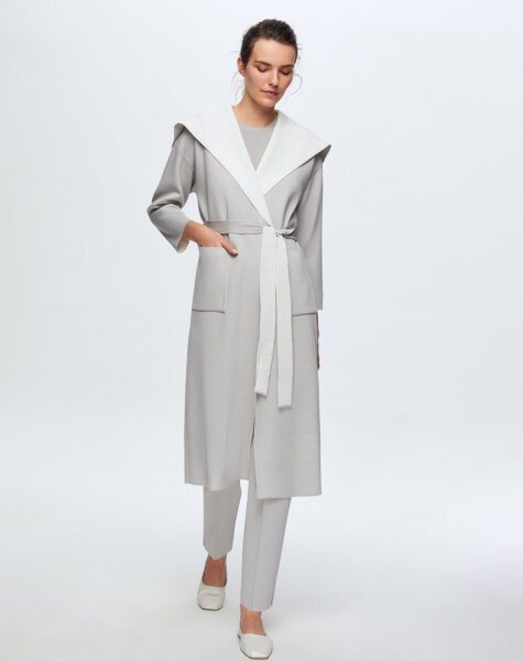 T24K-9021 Çift Taraflı Çelik Örgü Hırka VİLLA-GREY - MISS DALIDA