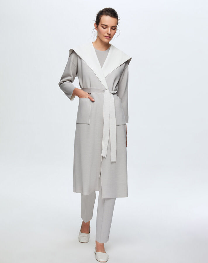 T24K-9021 Çift Taraflı Çelik Örgü Hırka VİLLA-GREY - 1