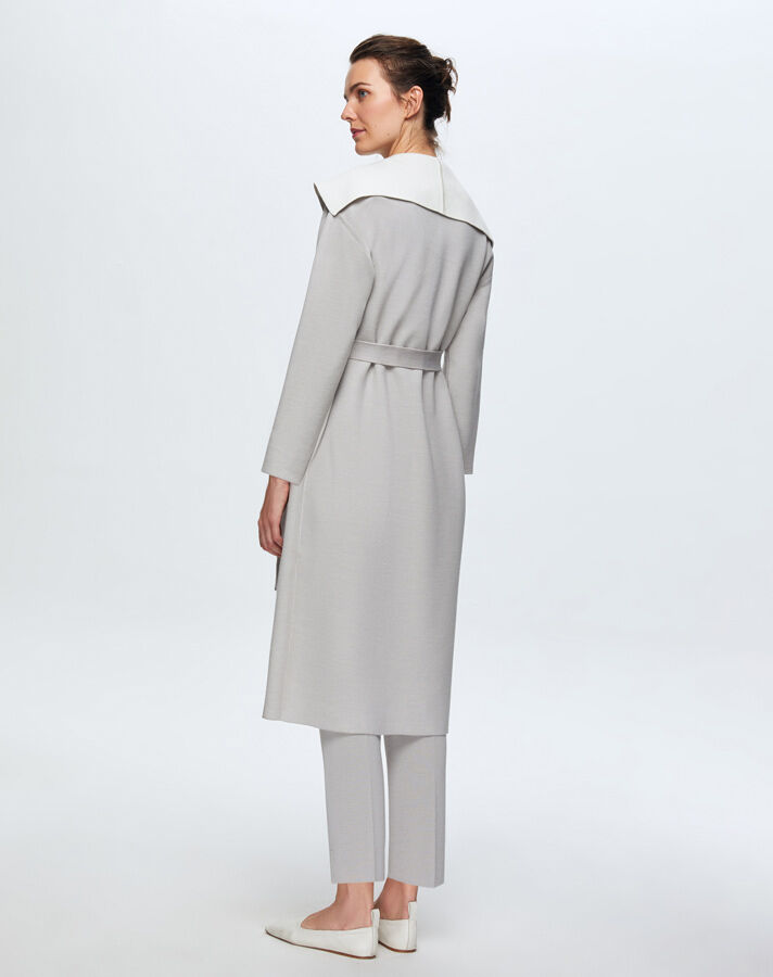 T24K-9021 Çift Taraflı Çelik Örgü Hırka VİLLA-GREY - 2