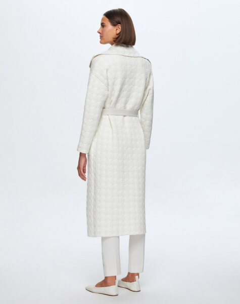 T24K-9023 Kaz Ayağı Desenli Kapitone Hırka VOLO-SMOKE - 2