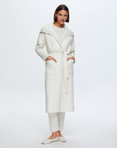 T24K-9023 Kaz Ayağı Desenli Kapitone Hırka VOLO-SMOKE - 3