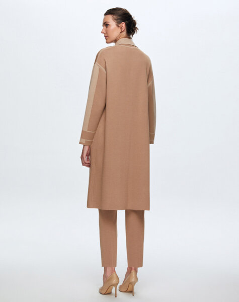 T24K-9024 Erkek Yaka Çelik Örgü Hırka COMO-CAREMEL - 4