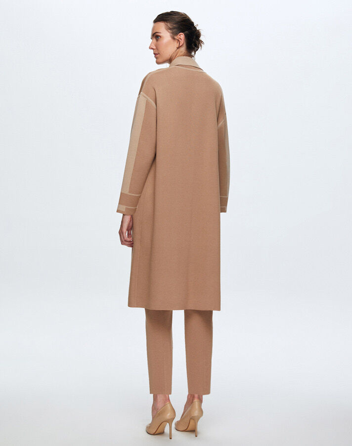 T24K-9024 Erkek Yaka Çelik Örgü Hırka COMO-CAREMEL - 4