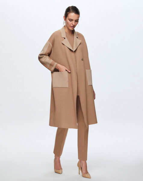 T24K-9024 Erkek Yaka Çelik Örgü Hırka COMO-CAREMEL - 3