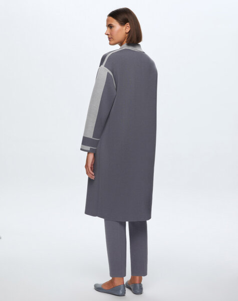 T24K-9024 Erkek Yaka Çelik Örgü Hırka OMERO-DARK GREY - 2