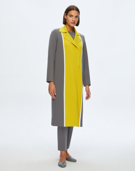 T24K-9025 İki Renkli Erkek Yaka Hırka OMERO-DARK GREY 