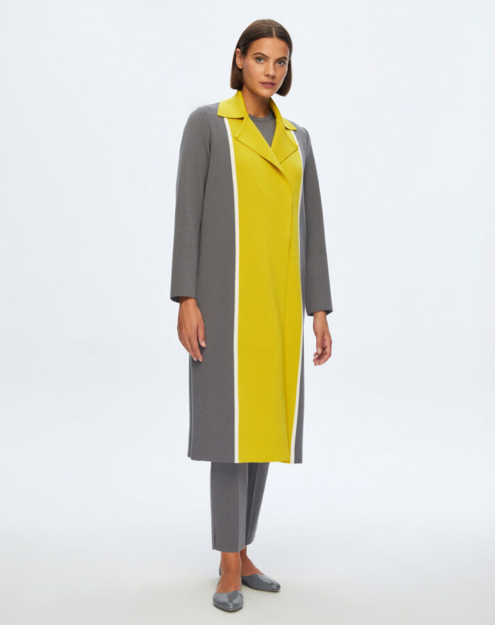 T24K-9025 İki Renkli Erkek Yaka Hırka OMERO-DARK GREY - 1