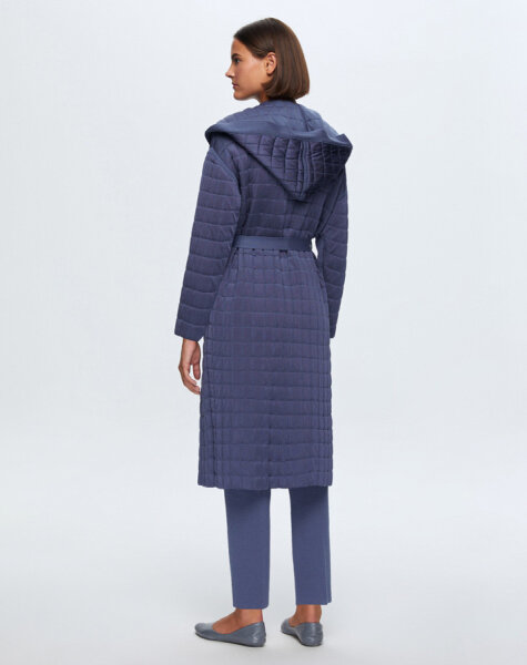 T24K-9026 Beli Kuşaklı Kapitone Hırka PENNA-DARK BLUE - 2