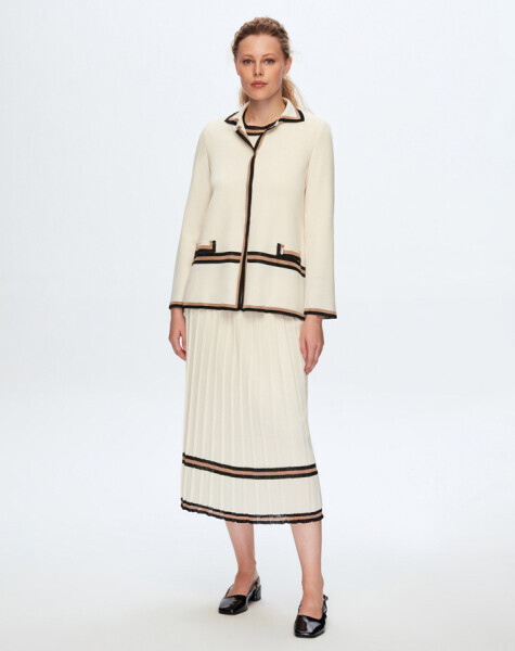 Cep Kapaklı FEDE-ECRU Hırka - 1