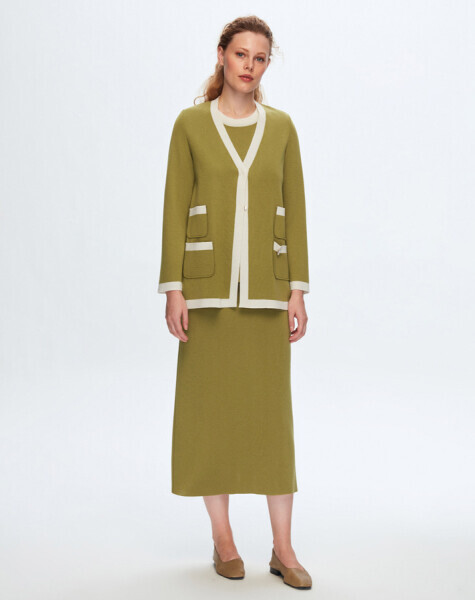 Dört Cepli Triko Kahverengi Hırka - 3