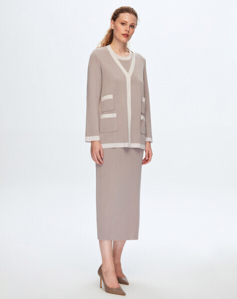 Dört Cepli Triko OGGİ-Gri Hırka - 2