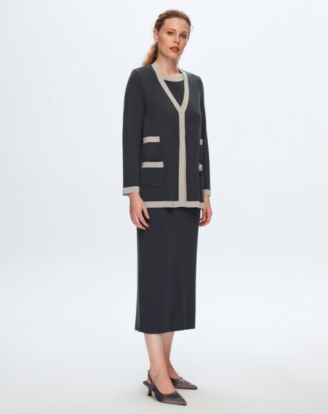 Dört Cepli Triko Bej Hırka - 4