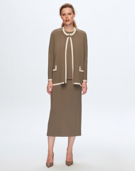 Cep Kapaklı Elagant 1056-GREEN Hırka - 4