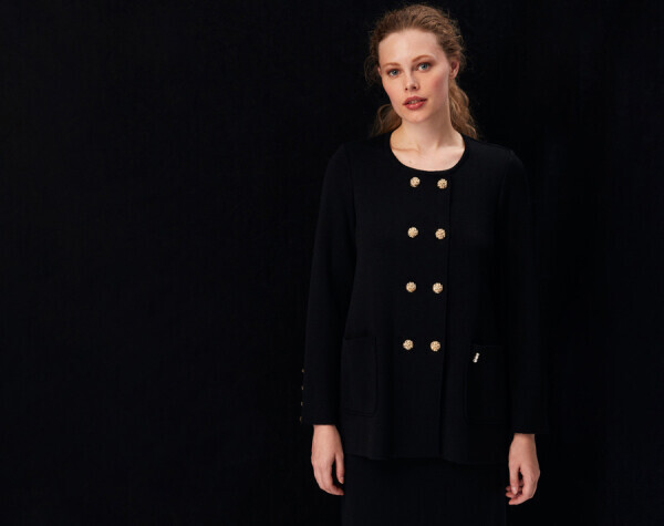 Yuvarlak Yaka Düğme Detaylı IMOLA-EMERLAND Hırka - 5