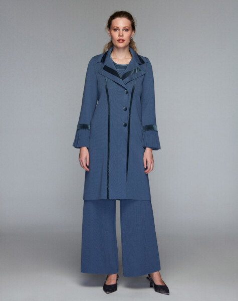 Kol Detaylı Gömlek Yaka Kahverengi Hırka - 1