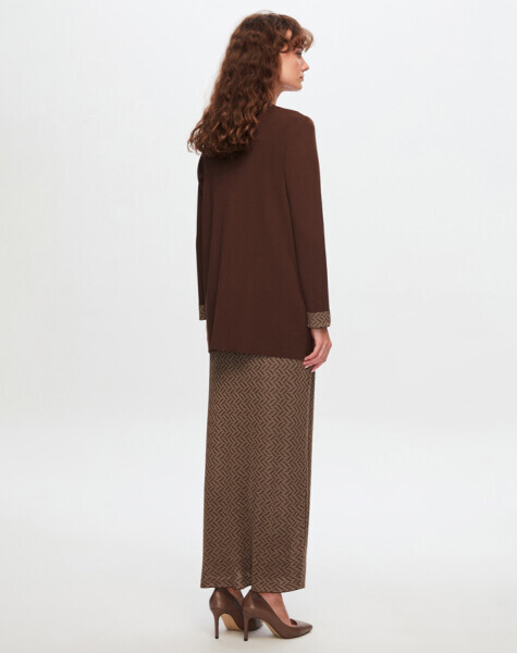 T24Y-0002 Motif Detaylı Elegant Takım 1084-CACAO - 3