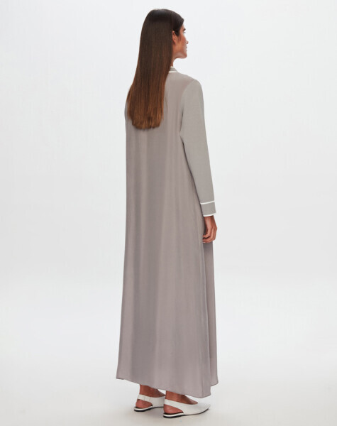T24Y-0005 İç Elbiseli Cupro Elbise GREY - 2