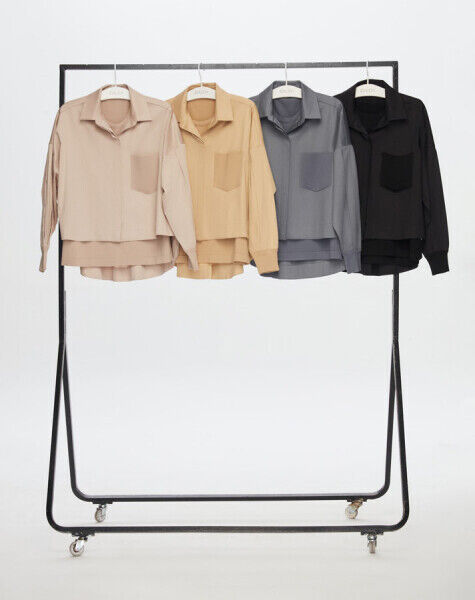 T24Y-0009 Pamuklu Kumaş Tunik Takım Ceket BLACK - 1