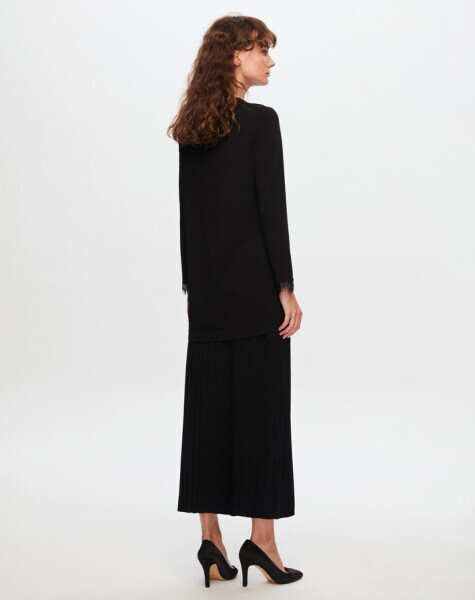 T24Y-2000 Trıko Pilise Etek 1179-GREY - 3