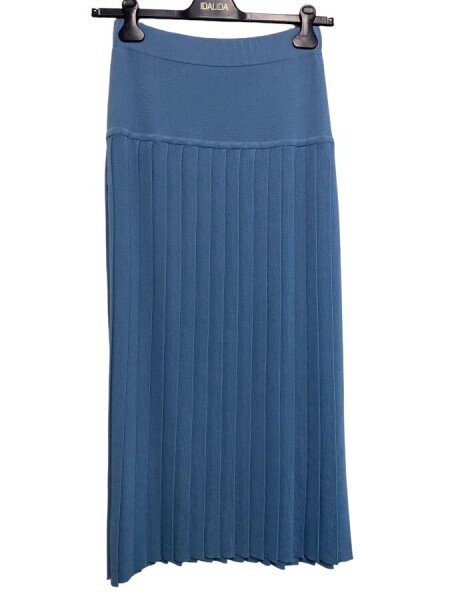 T24Y-2000 Trıko Pilise Etek 1179-GREY - 22