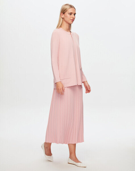 T24Y-2000 Trıko Pilise Etek 1481-PİNK - 2