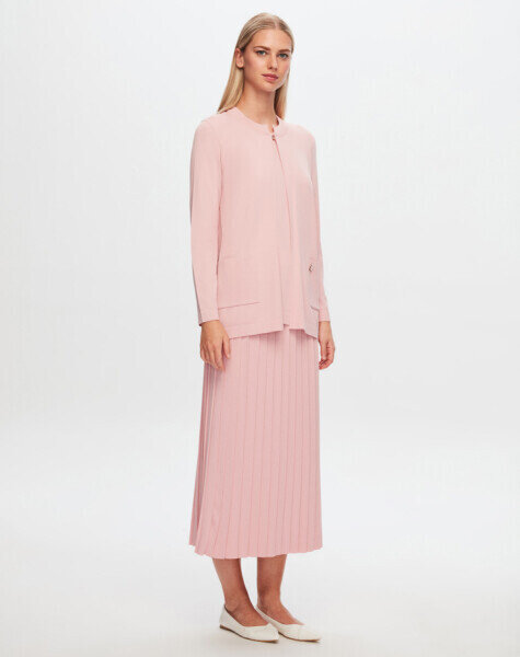 T24Y-2000 Trıko Pilise Etek 1481-PİNK - 1