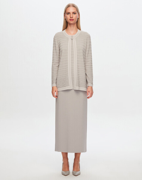 T24Y-2001 Çan Kesim Düz Renk Etek 1099-DARK GREY - 1