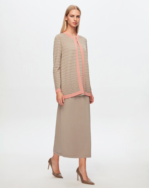 T24Y-2001 Çan Kesim Düz Renk Etek 1155-MINK - 2